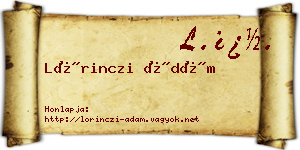 Lőrinczi Ádám névjegykártya